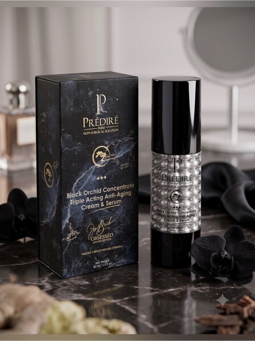 Predire Black Orchid Concentrate Triple Acting Anti-Aging Cream & Serum Duo